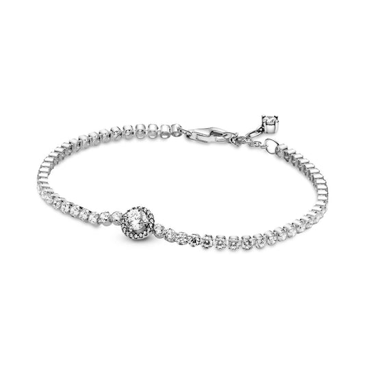 Pandora - Women's Sparkling Halo Tennis Bracelet