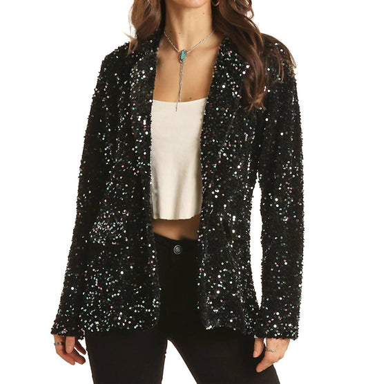 Rock & Roll Cowgirl - Sequin Velvet Blazer