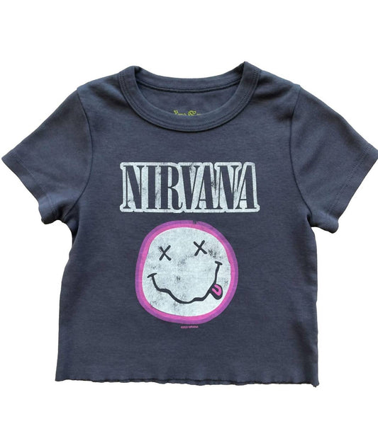 Rowdy Sprout - Girls Nirvana Smiley Fitted Tee