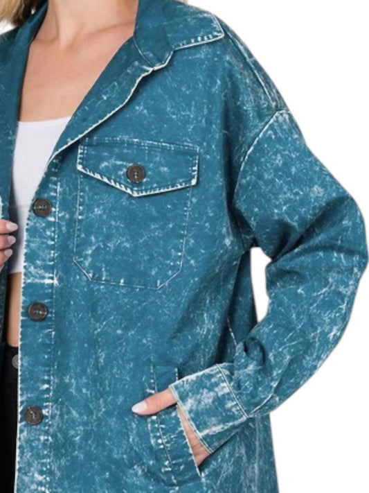 Zenana - Oversized Vintage Washed Shacket