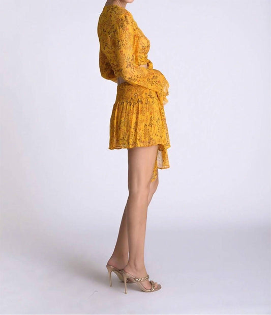 Muche & Muchette - Ibiza Lurex Chiffon Flower Print Mini Skirt