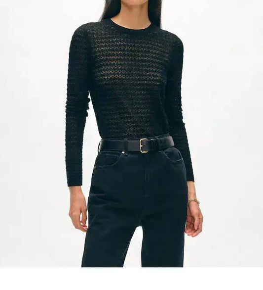 White + Warren - Paperfine Lace Stitch Top