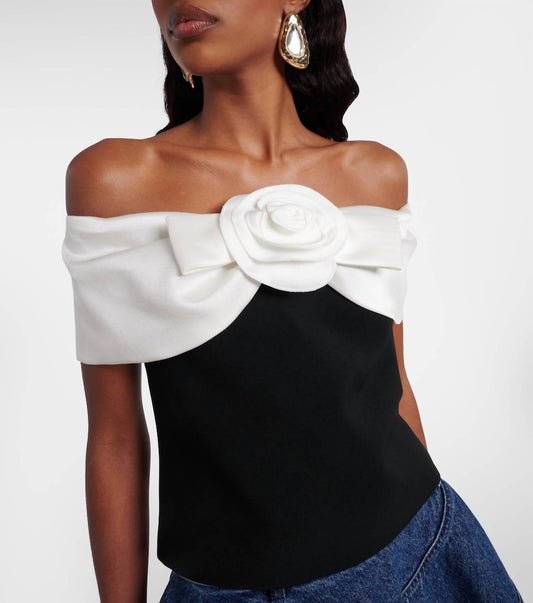 Self-Portrait - Crepe Flower Top