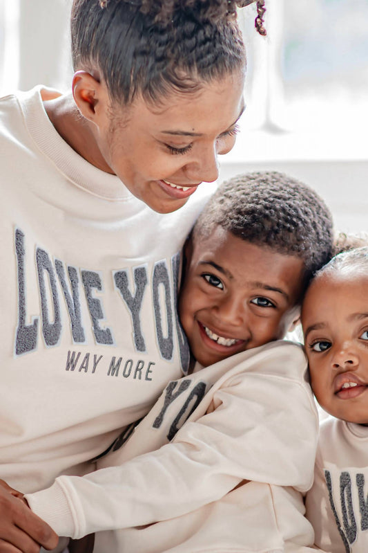 Lelalo - Women's Love You Way More Crew Neck Sweatshirt