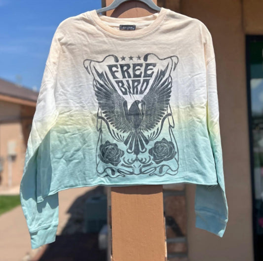 Zutter - Women's Free Bird Long Sleeve Crop T-shirt