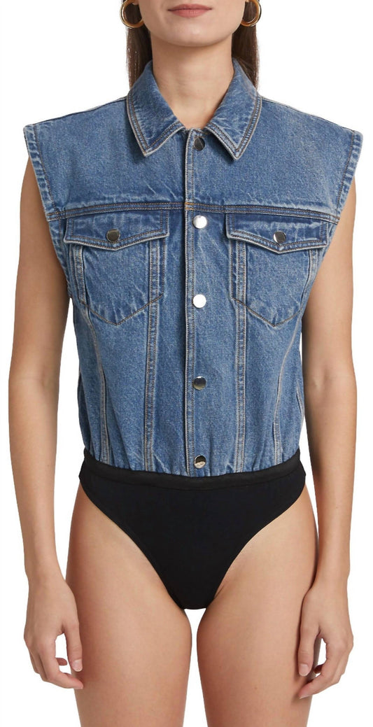 Ronny Kobo - Denim Sleeveless Bodysuit