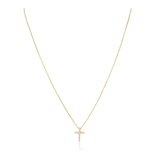 Sahira Jewelry Design - Women's Raya Cubic Zirconia Cross Necklace