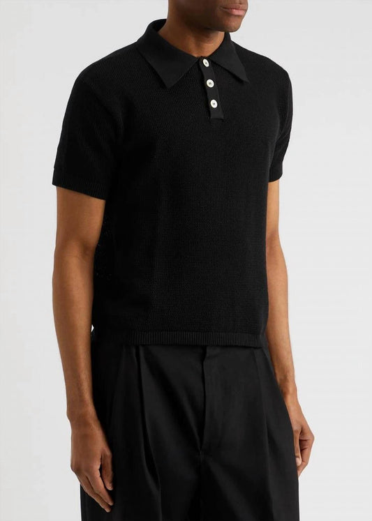 Second/Layer - Men's Open Knit Polo Shirt