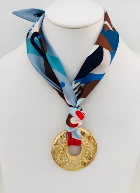 Knotty Bling - Women's Scarf Charm Necklace