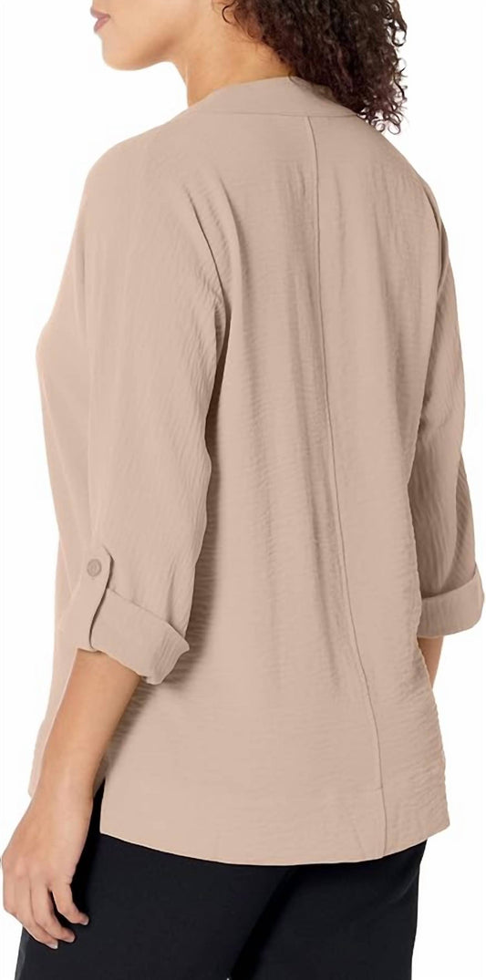 Multiples - Rolled Tab Cuffed Dolman Sleeve Top
