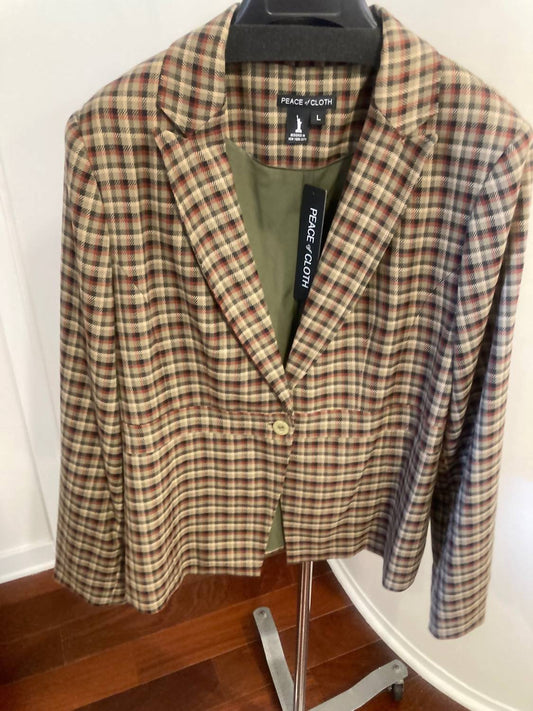 Piece Of Cloth - Women's Patterned Long Sleeves Blazer