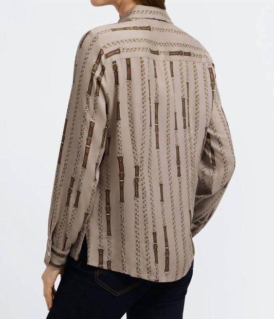 Foxcroft - Luna Chain Belt Print Shirt