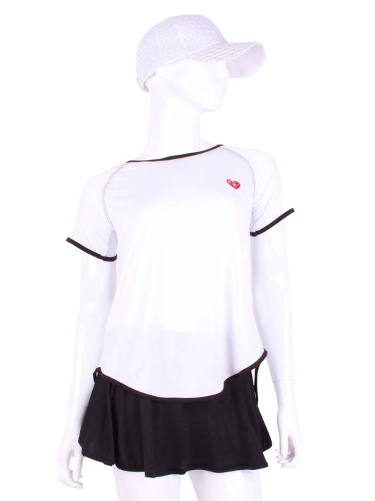 Love Love Tennis - Women's Tie Back Short Sleeve Tennis Tee