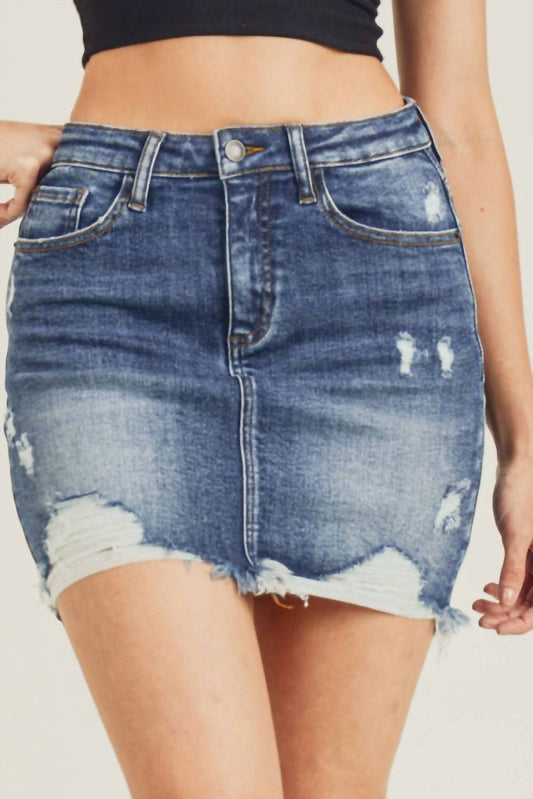 Risen - Distressed Mini Skirts