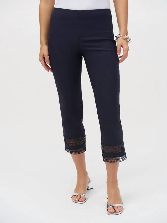 Joseph Ribkoff - Lace Cuff Pull On Cropped Pant