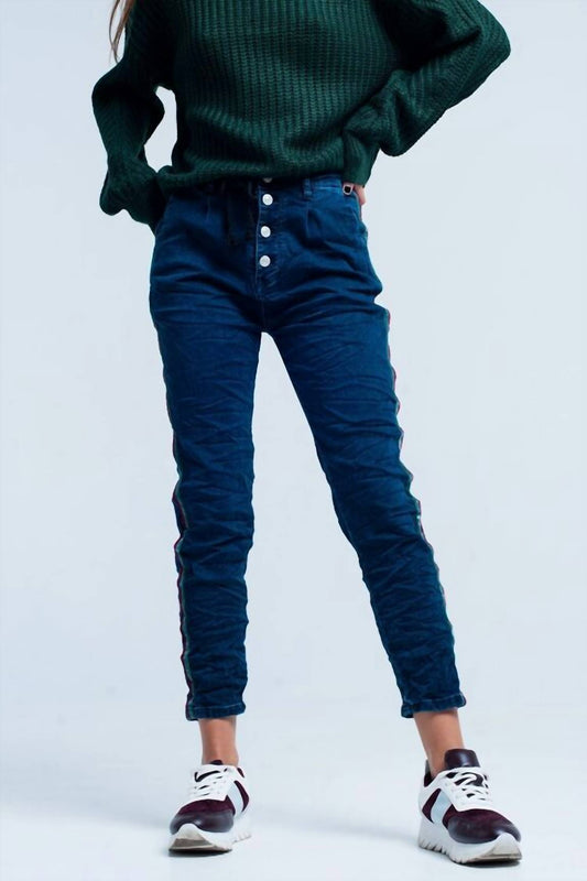 Q2 - Baggy Multi Color Side Stripe Jeans