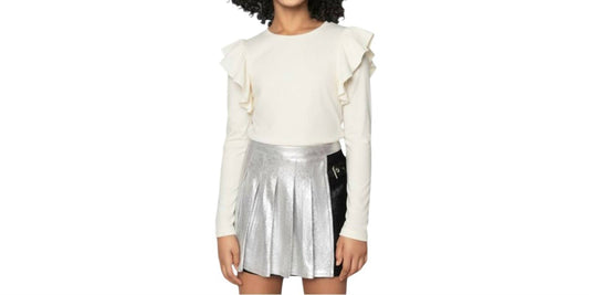 Mia - Girls' Fleece Ruffled Top