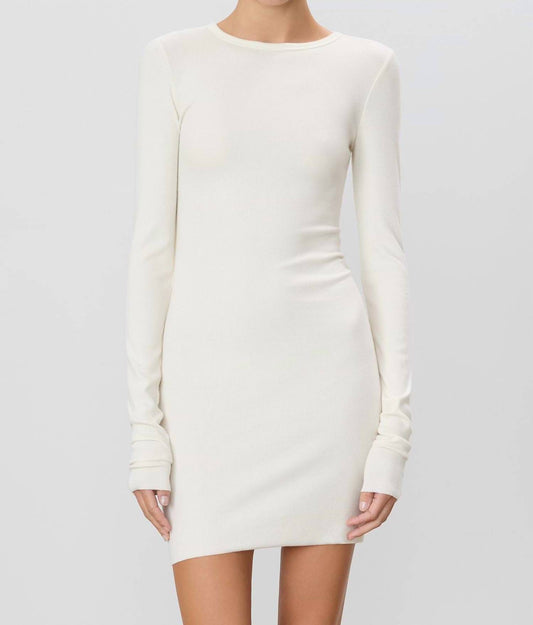 Eterne - Long Sleeve Crewneck Mini Dress