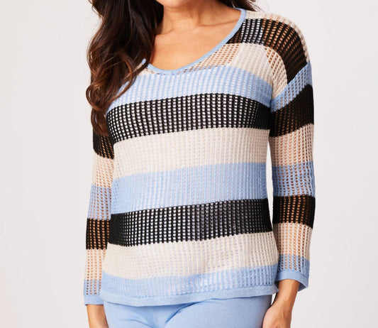 Angel Apparel - Crochet V-neck Long Sleeve Top