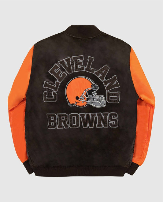 Starter - Men's Cleveland Browns Varsity Satin Full-snap Starter Jacket