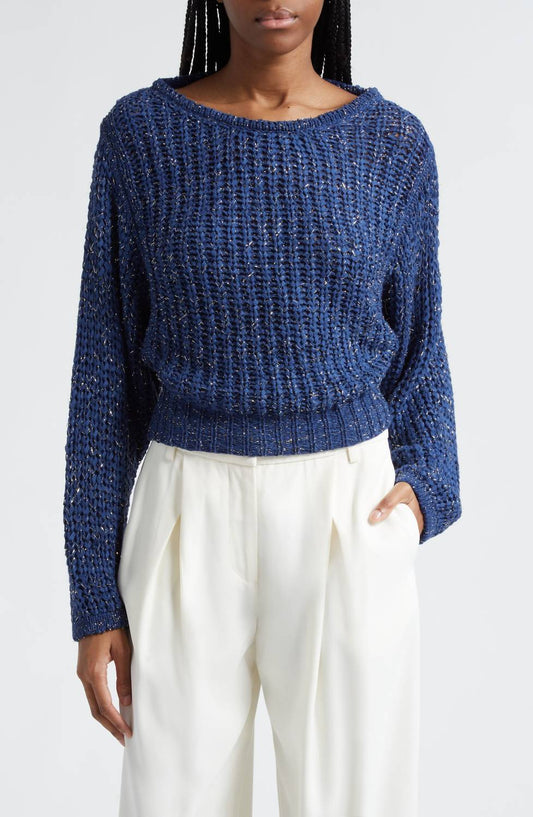 Ramy Brook - Clea Metallic Boat Neck Sweater