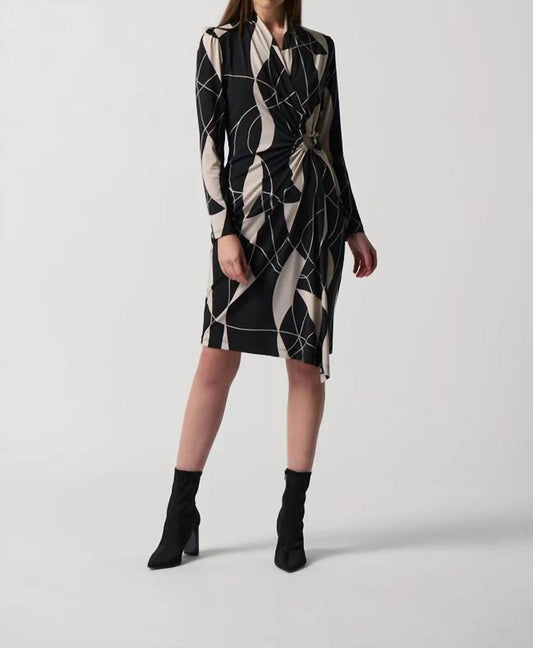 Joseph Ribkoff - Abstract Print Wrap Dress