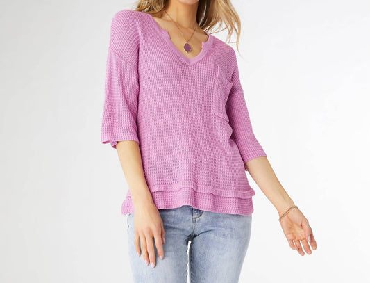 Coco + Carmen - Mavis V-neck Elbow Sleeve Knit Top