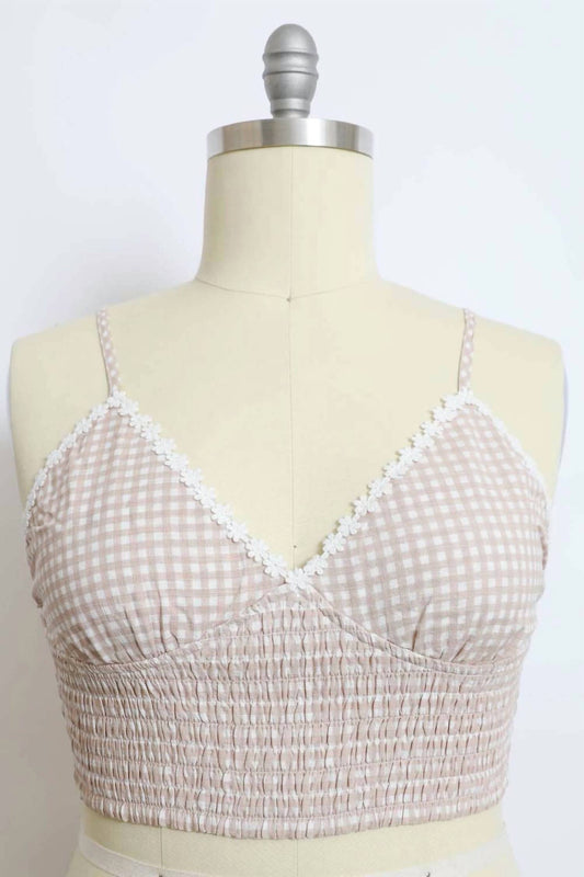 Leto - Women's Gingham Crop Top