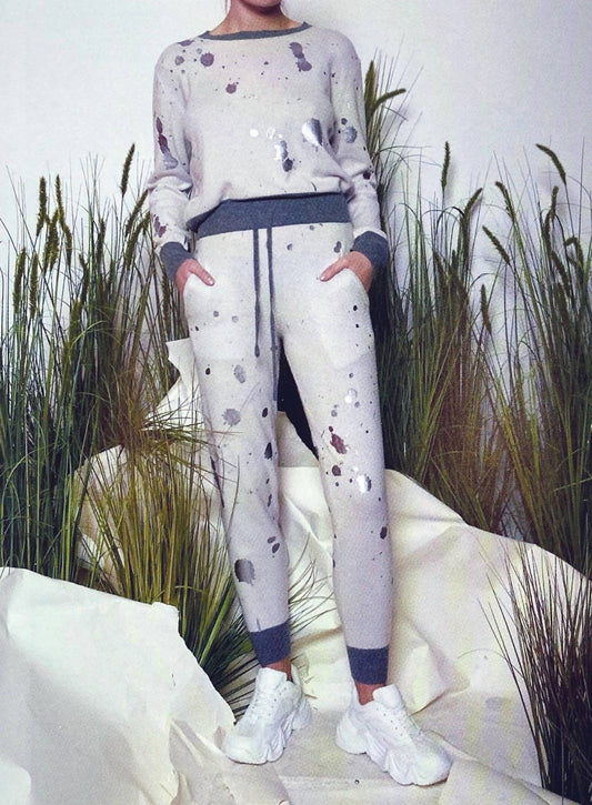 Splatter Foil Cashmere Jogger