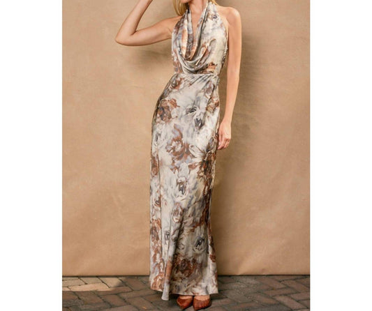 Dress Forum - Draped Halter Neck Maxi Dress