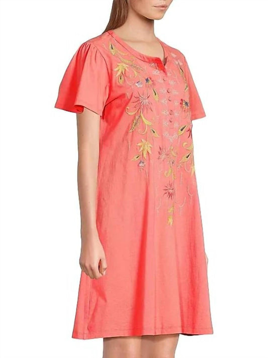 Johnny Was - FLUTTER SLEEVE HENLEY DRESS CALISTA