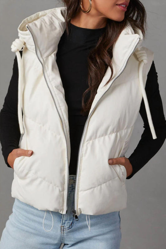 Hidden - Short Hooded Down Sleeveless Vest