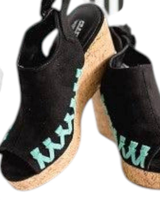 Crazy Train - Women's Whip Stitch Wedge Sandals