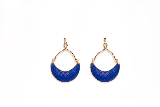Avenue Chic - Women's Half Moon Python Earrings