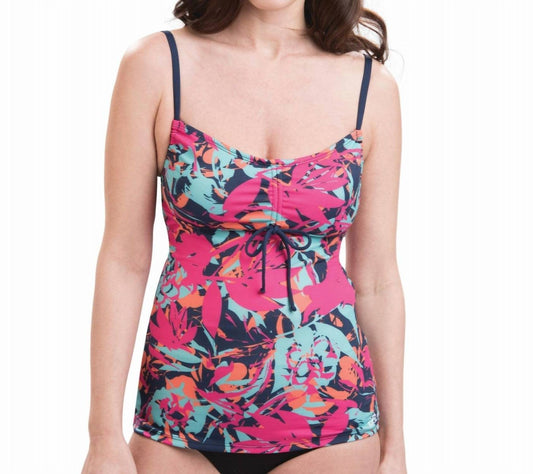 Dolfin - Printed Chlorine Resistant Tie Front Tankini Top