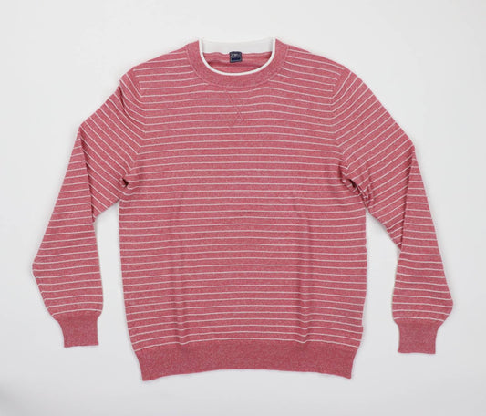 Fedeli - Men's Prom Striped Cashmere And Linen Crewneck Sweater