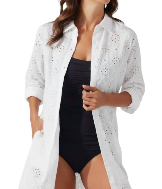 Tommy Bahama - Harbour Eyelet Boyfriend Shirt