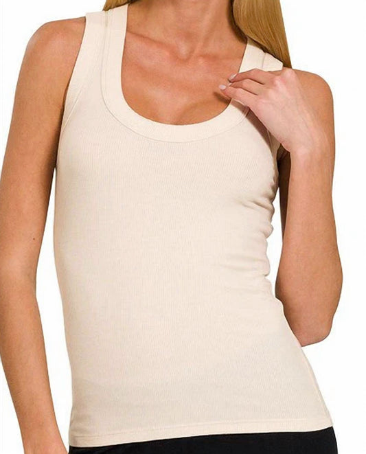 Zenana - Ribbed Scoop Neck Tank Top