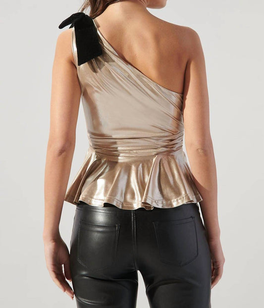 Sugarlips - Eileen One Shoulder Peplum Top
