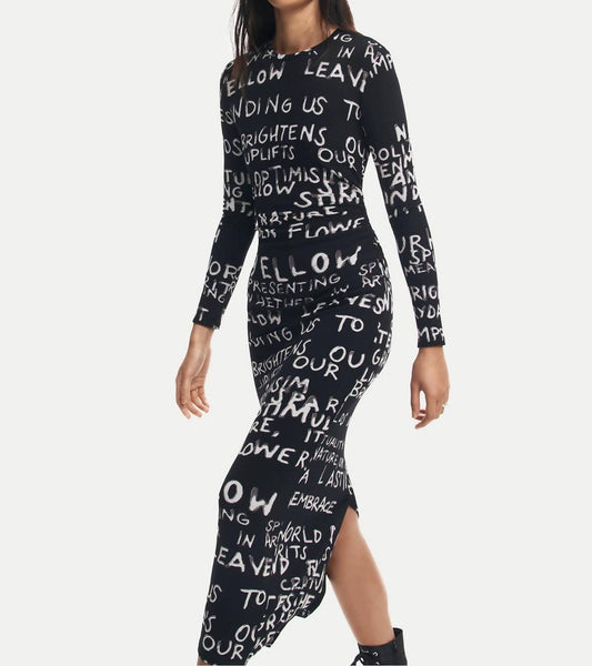Desigual - Midi Dress With Phrases