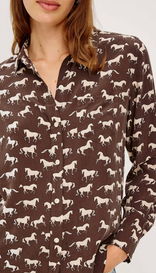 Rails - Kate Long-sleeve Silk Buttondown Blouse