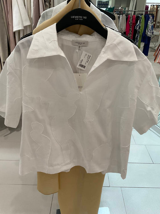 Lafayette 148 - Jacquard Popover Blouse