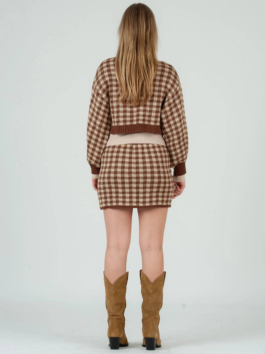 Lucca - Sweater Knit Cardigan And Skirt Set