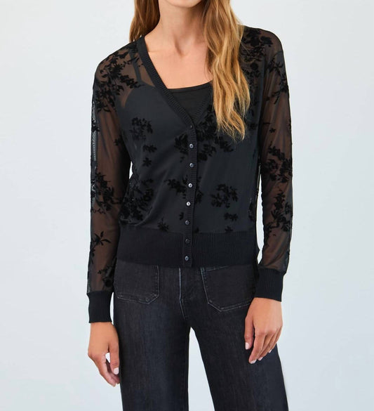 Fdj - 2-piece Mesh Cardigan Set