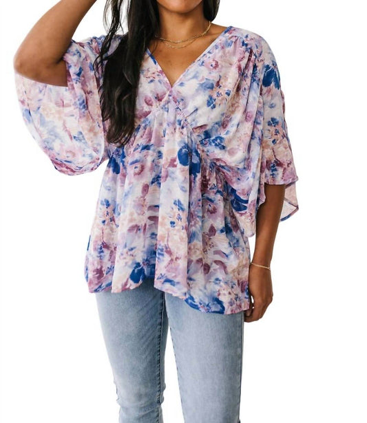 Jodifl - Fabled in Floral Draped Peplum Top