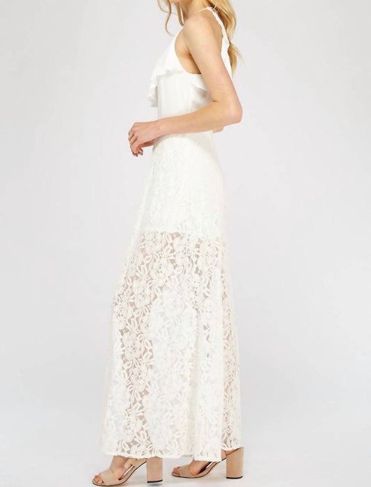 Entro - Lace & Ruffle Maxi Romper