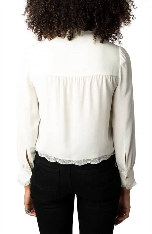 Zadig & Voltaire - Topzyl Strass Lace Accent Silk Lace-up Shirt