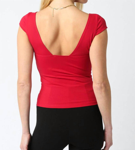 Olivaceous - Mollie Y2k Slim Fit Stretch Cotton Top