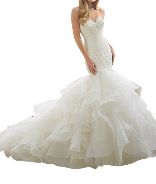 Morilee - Alencon Lace Flounced Dress