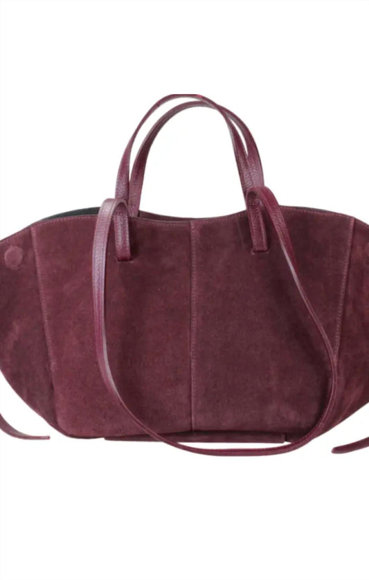 Mint Exclusives - Women's Italian Suede Leather Travel Bag With Leather Pouch